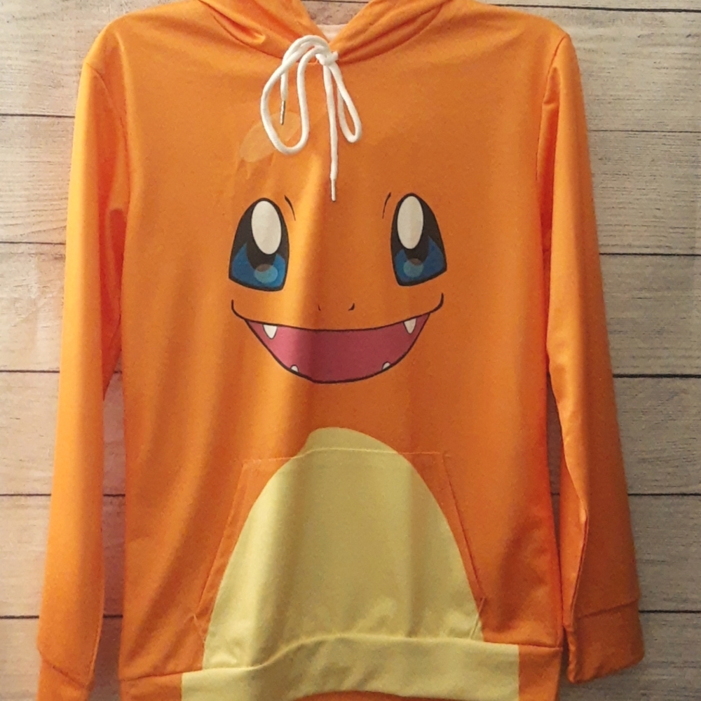 Pokemon Inspired Charmander Anime 3D Sublimated Hoodie Youth M PTP 17.5” NWOT